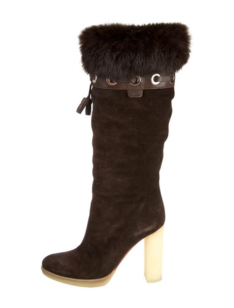 gucci suede boots with fur|gucci boots platform.